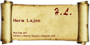 Herm Lajos névjegykártya